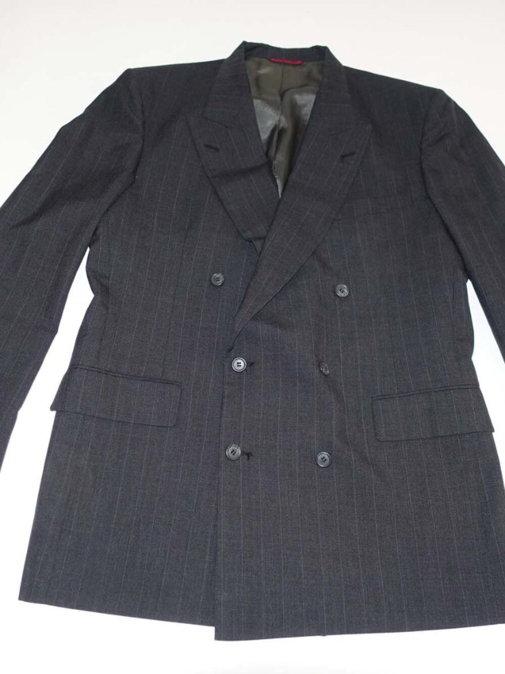 Jos. A. Bank Men's Pinstripe Double Breasted Suit Size 42 Long 34 x 32 100% Wool - Picture 6 of 14